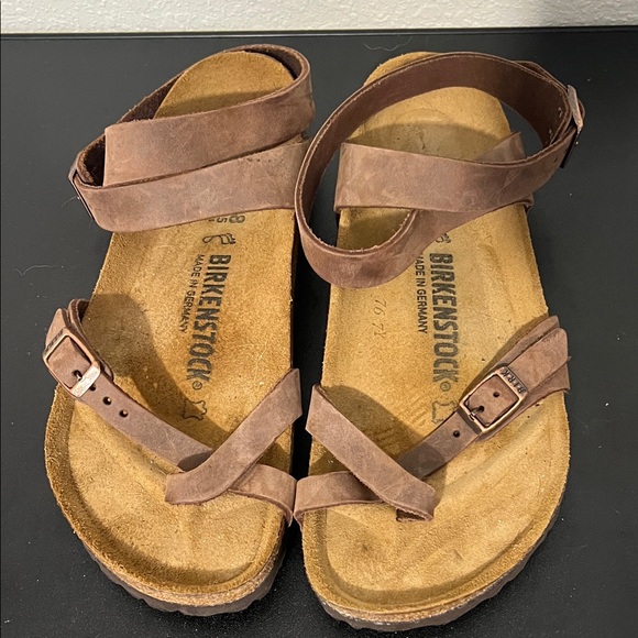 Birkenstock Yara Tan Leather Strappy Sandals - Picture 1 of 9